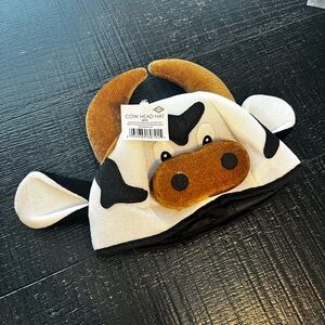 Kids Cow Head Hat with Horns